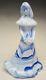 Fenton Bridesmaid Doll Almost Heaven Cobalt Blue And Milk Glass Slag Made 1989