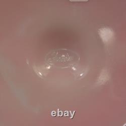 Fenton Candy Bowl withLid Pedestal Compote Rosalene Waterlily Pink Milk Glass 1976