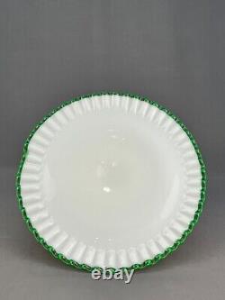 Fenton EMERALD CREST Green Milk Glass 12 1/2 Pedestal Cake Stand c. 1950's MINT