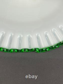 Fenton EMERALD CREST Green Milk Glass 12 1/2 Pedestal Cake Stand c. 1950's MINT