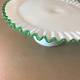 Fenton Emerald Crest Cake Plate, Vintage 1950s Fenton Milk Glass Cake Stand Rare