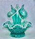 Fenton, Epergne, Robin's Egg Blue Glass, Connoisseur Collection 2011, Limited