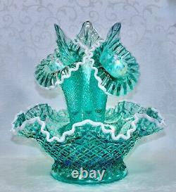 Fenton, Epergne, Robin's Egg Blue Glass, Connoisseur Collection 2011, Limited