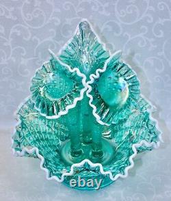 Fenton, Epergne, Robin's Egg Blue Glass, Connoisseur Collection 2011, Limited