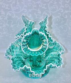 Fenton, Epergne, Robin's Egg Blue Glass, Connoisseur Collection 2011, Limited