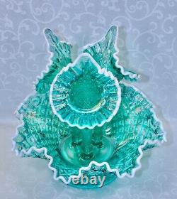 Fenton, Epergne, Robin's Egg Blue Glass, Connoisseur Collection 2011, Limited