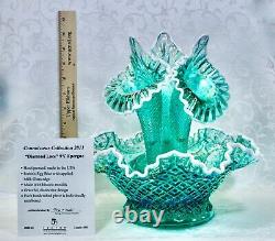 Fenton, Epergne, Robin's Egg Blue Glass, Connoisseur Collection 2011, Limited