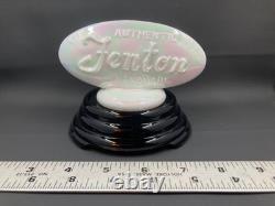Fenton FAGCA Dealer Logo Display Sign White Milk Glass Iridescent Advertising