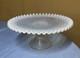 Fenton Glass Hobnail Cake Plate Stand White Opalescent Glass 12 Diameter