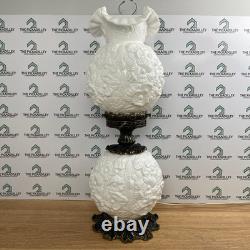Fenton Gone With The Wind Lamp Poppy White Milk Glass