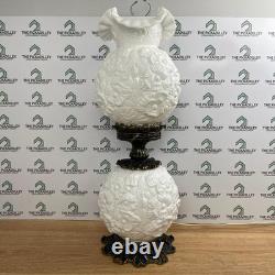 Fenton Gone With The Wind Lamp Poppy White Milk Glass