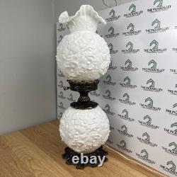 Fenton Gone With The Wind Lamp Poppy White Milk Glass