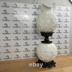 Fenton Gone With The Wind Lamp Poppy White Milk Glass
