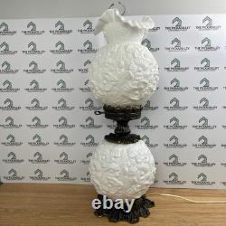 Fenton Gone With The Wind Lamp Poppy White Milk Glass