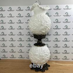 Fenton Gone With The Wind Lamp Poppy White Milk Glass