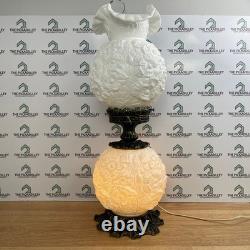 Fenton Gone With The Wind Lamp Poppy White Milk Glass