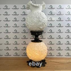 Fenton Gone With The Wind Lamp Poppy White Milk Glass