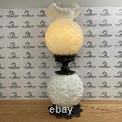 Fenton Gone With The Wind Lamp Poppy White Milk Glass