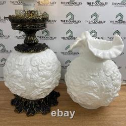 Fenton Gone With The Wind Lamp Poppy White Milk Glass