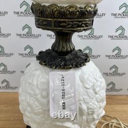 Fenton Gone With The Wind Lamp Poppy White Milk Glass