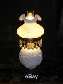 Fenton Gwtw Milk Glass Flower Student Poppy Lamp