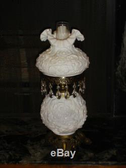 Fenton Gwtw Milk Glass Flower Student Poppy Lamp