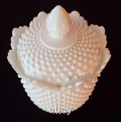 Fenton Hobnail Milk Glass Cookie Jar Large