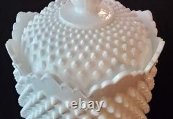 Fenton Hobnail Milk Glass Cookie Jar Large