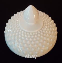 Fenton Hobnail Milk Glass Cookie Jar Large