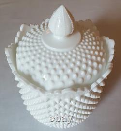 Fenton Hobnail Milk Glass Cookie Jar Large