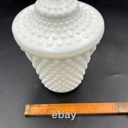 Fenton Hobnail Milk Glass Honey Jar With Lid Vintage White Decorative Canister