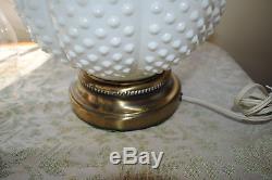 Fenton Hobnail Milk Glass Lamp Gone With The Wind Style