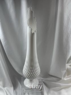Fenton Hobnail White Milk Glass HUGE 20 inch Swung Vase