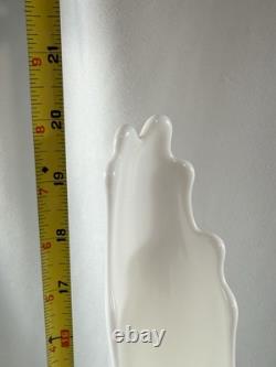 Fenton Hobnail White Milk Glass HUGE 20 inch Swung Vase