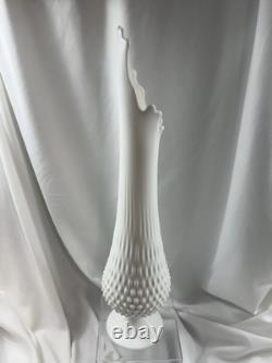 Fenton Hobnail White Milk Glass HUGE 20 inch Swung Vase