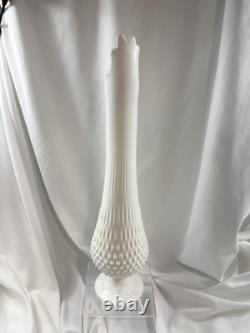 Fenton Hobnail White Milk Glass HUGE 20 inch Swung Vase