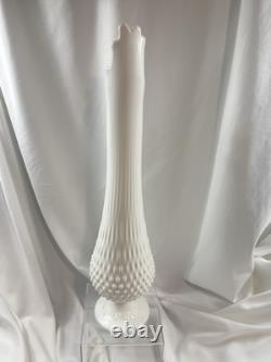 Fenton Hobnail White Milk Glass HUGE 20 inch Swung Vase