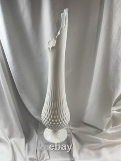 Fenton Hobnail White Milk Glass HUGE 20 inch Swung Vase