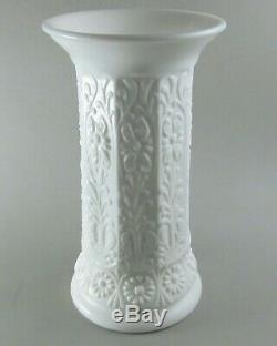 Fenton Milady Vase 10.5 Milk Glass Floral White #1110 Flared Rim Antique 1930s