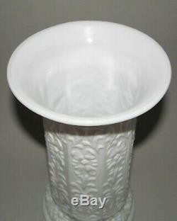 Fenton Milady Vase 10.5 Milk Glass Floral White #1110 Flared Rim Antique 1930s