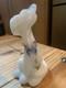 Fenton Milk Glass 1995 White Glossy Fagca Happy Cat Figurine Signed 6x 3 Mint