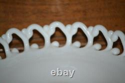 Fenton Milk Glass Backward C Lacy Edge Compote Fenton Museum Deaccessioned