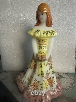 Fenton Milk Glass Bridesmaid Hand Painted With Flowers By P. Hayhurst Fall Colors