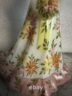 Fenton Milk Glass Bridesmaid Hand Painted With Flowers By P. Hayhurst Fall Colors