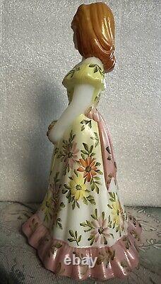 Fenton Milk Glass Bridesmaid Hand Painted With Flowers By P. Hayhurst Fall Colors