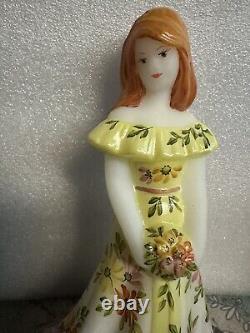 Fenton Milk Glass Bridesmaid Hand Painted With Flowers By P. Hayhurst Fall Colors