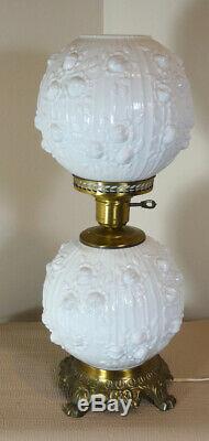 Fenton Milk Glass Cabbage Rose GWTW Lamp 20 Tall Gone with the Wind Lamp