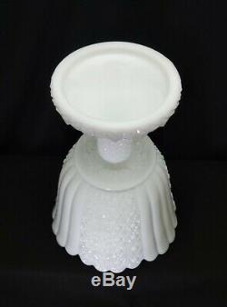 Fenton Milk Glass Daisy & Button Pattern Huge Footed Pedestal Vase 10 1/4 Tall