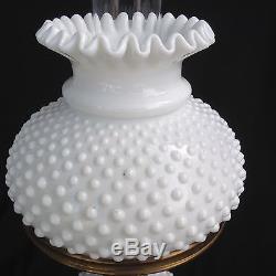 Fenton Milk Glass Hobnail 20 Original Lamp Shade Nightstand Table 3 Way Light