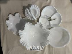 Fenton Milk Glass Hobnail Collection 5 Pieces